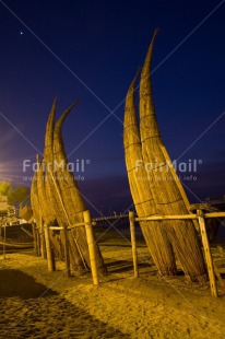 Fair Trade Photo Clouds, Colour image, Ethnic-folklore, Fisheries, Fishing boat, Horizontal, Huanchaco, Night, Outdoor, Peru, Sea, South America