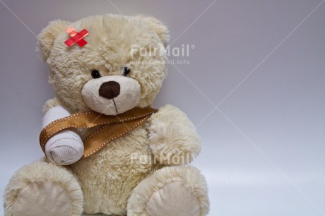 Fair Trade Photo Get well soon, Horizontal, Peru, Red, South America, Studio, Teddybear, White