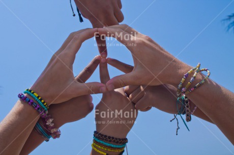 Fair Trade Photo Blue, Colour image, Cooperation, Day, Friendship, Hand, Horizontal, Outdoor, Peace, Peru, Sky, South America