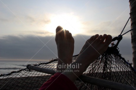 Fair Trade Photo Activity, Backlit, Closeup, Colour image, Evening, Foot, Hammock, Holiday, Light, Outdoor, Peru, Relaxing, Silhouette, South America