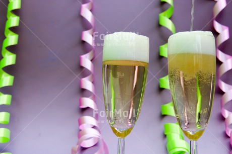 Fair Trade Photo Birthday, Champagne, Closeup, Colour image, Congratulations, Decoration, Food and alimentation, Green, Marriage, Party, Peru, Purple, South America, Studio, Wedding