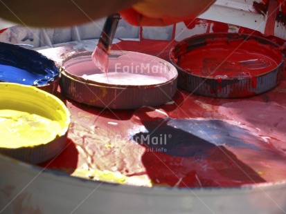 Fair Trade Photo Activity, Brush, Closeup, Colour image, Colourful, Dailylife, Horizontal, Outdoor, Painting, Peru, South America, Working