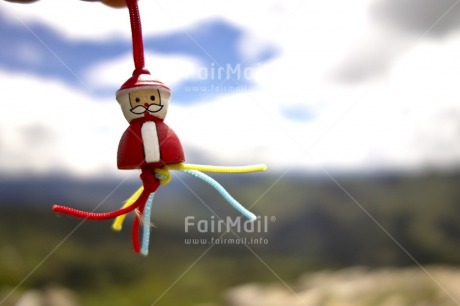 Fair Trade Photo Christmas, Closeup, Clouds, Colour image, Day, Focus on foreground, Horizontal, Outdoor, Peru, Santaclaus, Sky, South America