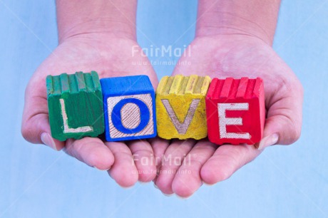 Fair Trade Photo Colour image, Colourful, Hands, Holding, Horizontal, Letters, Love, Peru, South America, Text, Valentines day, Wood