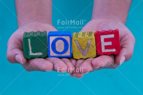 Fair Trade Photo Colour image, Colourful, Hands, Holding, Horizontal, Letters, Love, Peru, South America, Text, Valentines day, Wood