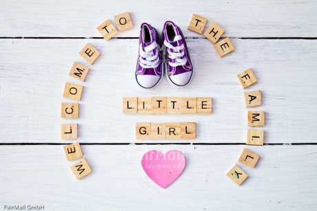 Fair Trade Photo Birth, Colour image, Heart, Horizontal, Letter, New baby, Peru, Shoe, South America, Text, White