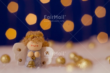 Fair Trade Photo Angel, Blue, Christmas, Christmas ball, Christmas decoration, Colour image, Gold, Horizontal, Light, Peru, Snow, South America