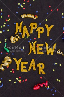 Fair Trade Photo Black, Colour image, Confetti, Letter, New Year, Peru, South America, Text, Vertical