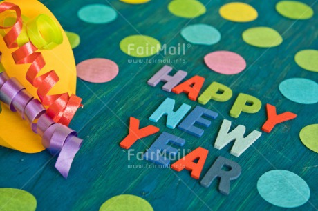 Fair Trade Photo Blue, Colour image, Confetti, Horizontal, Letter, New Year, Peru, South America, Text