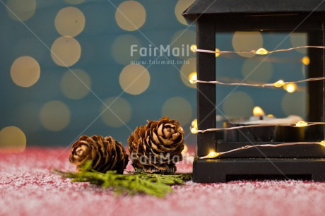 Fair Trade Photo Christmas, Christmas decoration, Colour, Colour image, Horizontal, Lantern, Light, Nature, Object, Pine cone, Place, Red, South America