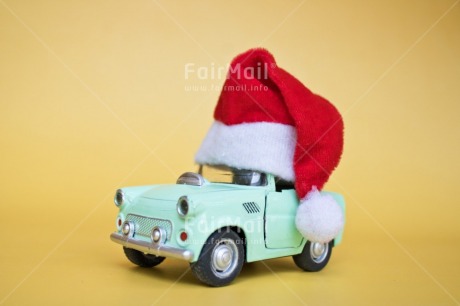 Fair Trade Photo Car, Christmas, Christmas decoration, Clothing, Colour, Colour image, Hat, Horizontal, Object, People, Peru, Place, Red, Santaclaus, South America, Transport, Yellow