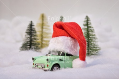 Fair Trade Photo Car, Christmas, Christmas decoration, Clothing, Colour, Colour image, Hat, Horizontal, Nature, Object, People, Peru, Place, Red, Santaclaus, Snow, Snowflake, South America, Transport, Tree