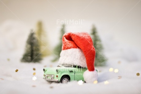 Fair Trade Photo Car, Christmas, Christmas decoration, Clothing, Colour, Colour image, Hat, Horizontal, Nature, Object, People, Peru, Place, Red, Santaclaus, Snow, Snowflake, South America, Star, Transport, Tree