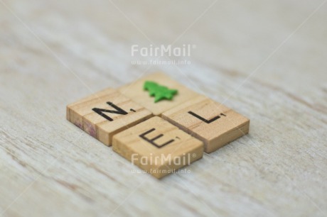 Fair Trade Photo Christmas, Christmas decoration, Colour, Colour image, Horizontal, Letter, Nature, Noel, Object, Peru, Place, South America, Text, Tile, Tree, White, Wood