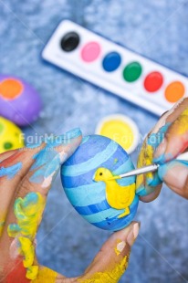 Fair Trade Photo Activity, Adjective, Body, Colour, Easter, Egg, Food and alimentation, Hand, Object, Paint, Painter, Painting, People, Vertical