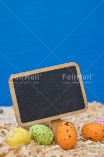 Fair Trade Photo Adjective, Birthday, Blackboard, Blue, Colour, Easter, Egg, Food and alimentation, Object, Vertical