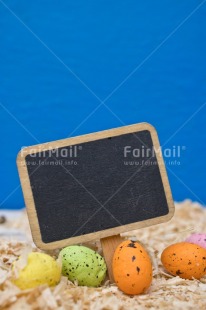 Fair Trade Photo Adjective, Birthday, Blackboard, Blue, Colour, Easter, Egg, Food and alimentation, Object, Vertical