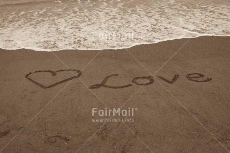 Fair Trade Photo Beach, Colour image, Heart, Horizontal, Love, Peru, Sand, Sea, South America, Valentines day