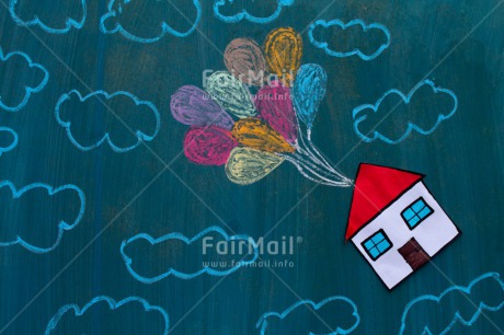 Fair Trade Photo Balloon, Clouds, House, New home, Sky