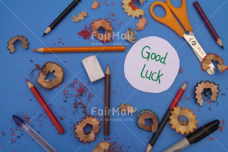 Fair Trade Photo Activity, Blue, Business, Colour image, Crayon, Desk, Eraser, Exams, Good luck, Horizontal, Multi-coloured, Office, Paper, Pen, Pencil, Peru, School, Scissors, Sharpening, South America, Text