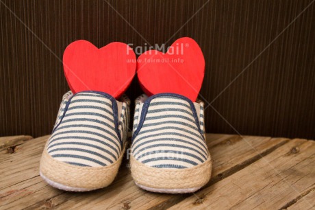 Fair Trade Photo Baby, Birth, Colour image, Heart, Horizontal, Love, New baby, People, Peru, Red, Shoe, South America