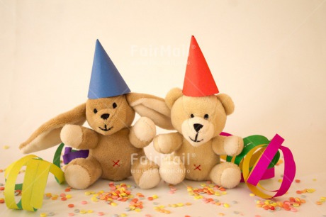 Fair Trade Photo Activity, Animals, Bear, Birthday, Celebrating, Clothing, Colour image, Hat, Horizontal, Multi-coloured, Peru, Rabbit, South America, Toy, Two