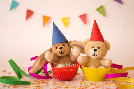 Fair Trade Photo Activity, Animals, Bear, Birthday, Celebrating, Clothing, Colour image, Cup, Cupcake, Hat, Horizontal, Multi-coloured, Peru, Rabbit, South America, Toy, Two