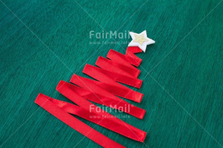 Fair Trade Photo Christmas, Colour image, Green, Horizontal, Indoor, Peru, Red, Ribbon, Seasons, Silver, South America, Star, Tree, Winter