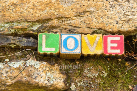 Fair Trade Photo Colour image, Colourful, Day, Horizontal, Letters, Love, Marriage, Multi-coloured, Nature, Outdoor, Peru, South America, Stone, Text, Valentines day, Wedding, Wood