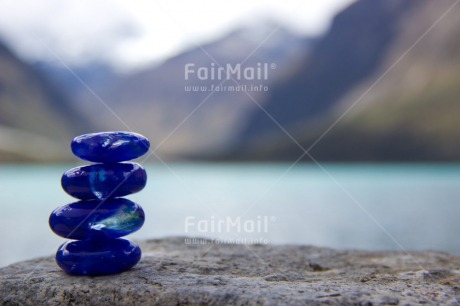 Fair Trade Photo Balance, Blue, Colour image, Day, Glass, Horizontal, Lake, Nature, Outdoor, Peace, Peru, Silence, South America, Stone, Tower, Yoga