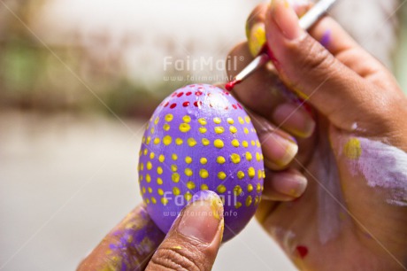 Fair Trade Photo Activity, Brush, Brushing, Colour image, Colourful, Easter, Egg, Food and alimentation, Hand, Horizontal, Peru, South America
