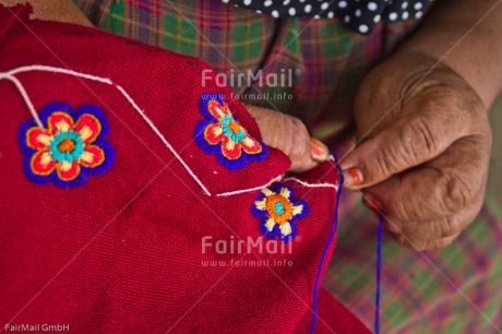 Fair Trade Photo Clothing, Colour image, Hand, Horizontal, Peru, Sewing, South America, Textile, Traditional clothing