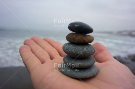 Fair Trade Photo Balance, Beach, Colour image, Condolence-Sympathy, Day, Hand, Horizontal, Outdoor, Peru, Sea, South America, Stone, Water, Wellness