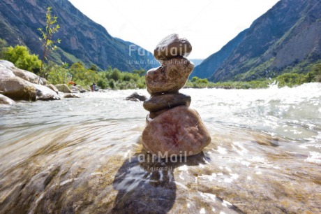 Fair Trade Photo Balance, Colour image, Condolence-Sympathy, Day, Horizontal, Mountain, Outdoor, Peru, River, Rural, South America, Stone, Water, Wellness