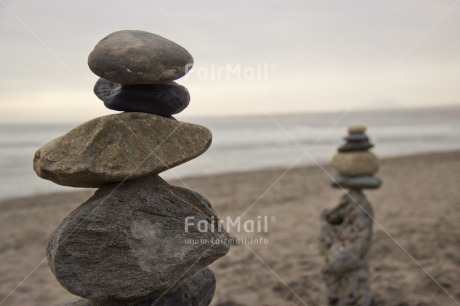 Fair Trade Photo Balance, Beach, Clouds, Colour image, Condolence-Sympathy, Peru, Sand, Sea, South America, Stone, Water, Wellness