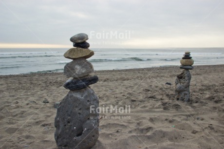 Fair Trade Photo Balance, Beach, Clouds, Colour image, Condolence-Sympathy, Peru, Sand, Sea, South America, Stone, Water, Wellness