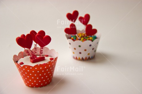 Fair Trade Photo Closeup, Colour image, Cupcake, Heart, Love, Peru, Red, South America, Studio, Sweets, Valentines day, White