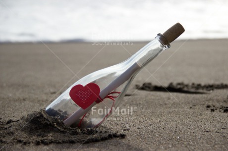 Fair Trade Photo Beach, Bottle, Friendship, Heart, Horizontal, Love, Peru, Sand, Sea, South America, Valentines day