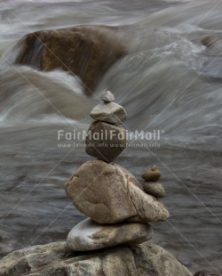 Fair Trade Photo Balance, Colour image, Condolence-Sympathy, Peru, River, South America, Stone, Vertical, Water, Wellness