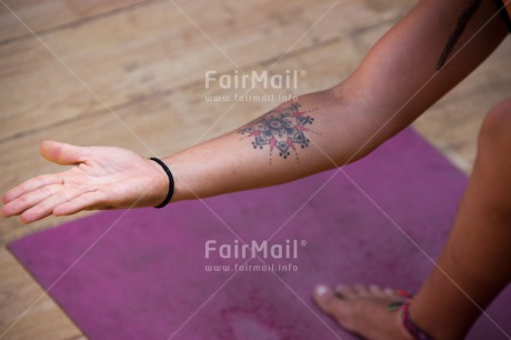 Fair Trade Photo Colour image, Details, Foot, Hand, Horizontal, Peru, South America, Tattoo, Yoga