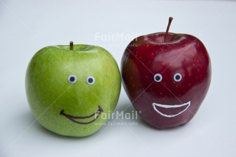 Fair Trade Photo Apple, Closeup, Colour image, Food and alimentation, Fruits, Funny, Get well soon, Horizontal, Peru, Shooting style, Smile, South America, Studio, Thank you
