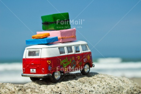 Fair Trade Photo Car, Colour image, Good luck, Good trip, Holiday, Horizontal, Moving, New home, Peru, South America, Suitcase, Transport, Travel