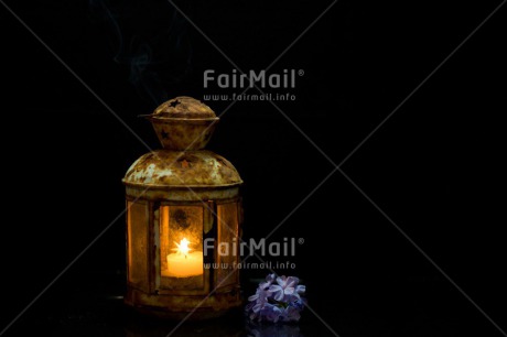 Fair Trade Photo Black, Candle, Colour image, Condolence-Sympathy, Flower, Horizontal, Lantern, Light, Night, Peru, Purple, Silence, South America