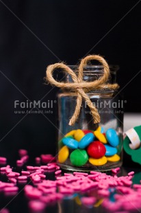 Fair Trade Photo Birthday, Colour image, Colourful, Glass, Indoor, Message, Multi-coloured, Peru, South America, Sweets, Thank you, Vertical