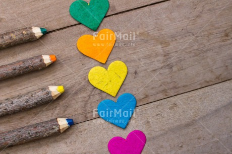 Fair Trade Photo Colour image, Colourful, Crayon, Heart, Love, Multi-coloured, Peru, South America, Valentines day, Wood