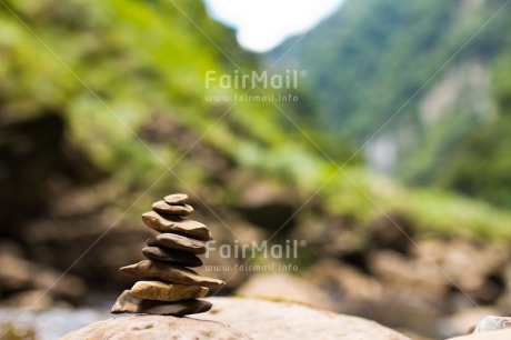 Fair Trade Photo Balance, Colour image, Day, Nature, Outdoor, Peace, Peru, River, South America, Stone