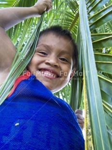 Fair Trade Photo 5-10 years, Activity, Blue, Casual clothing, Clothing, Colour image, Cute, Day, Latin, Looking at camera, One boy, Outdoor, People, Peru, Plant, Portrait headshot, Rural, Smile, Smiling, South America, Vertical