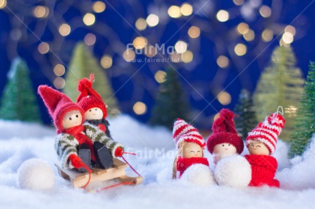 Fair Trade Photo Christmas, Christmas decoration, Colour, Colour image, Doll, Horizontal, Light, Nature, Night, Object, Pine, Place, Snow, South America