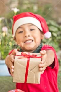 Fair Trade Photo Activity, Adjective, Boy, Celebrating, Child, Christmas, Christmas decoration, Christmas hat, Colour, Gift, Light, Nature, Object, People, Present, Red, Santaclaus, Vertical