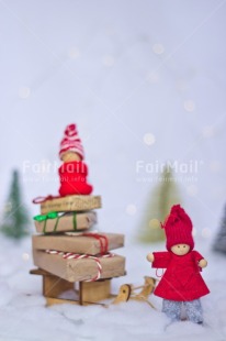 Fair Trade Photo Activity, Adjective, Celebrating, Christmas, Christmas decoration, Christmas tree, Colour, Doll, Gift, Light, Nature, Object, Present, Red, Sled, Snow, Vertical